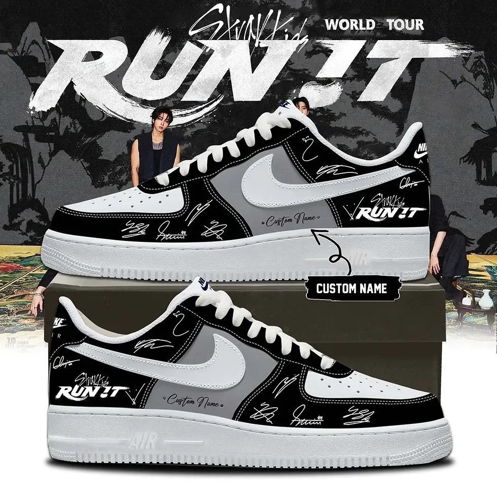 Thumbnail: Stray Kids World Tour 'RUN IT' Custom Air Force 1 - Air Jordan 1 Shoes Sneaker
