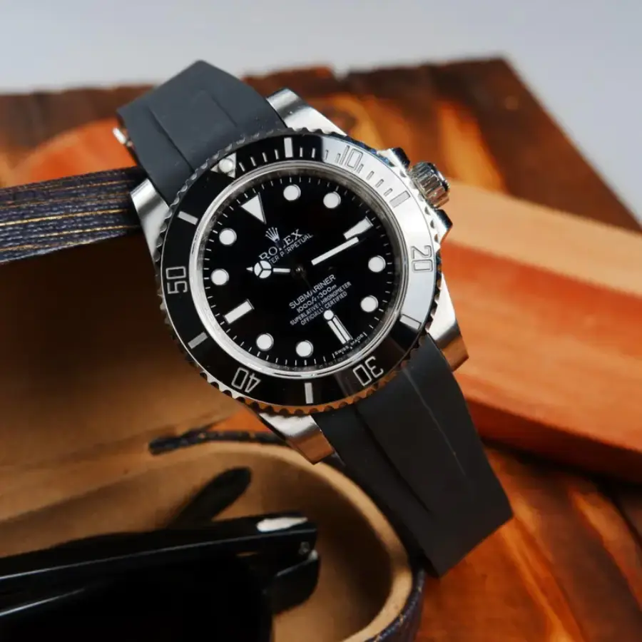 Thumbnail: United Luxury Submariner Rubber Strap - Black