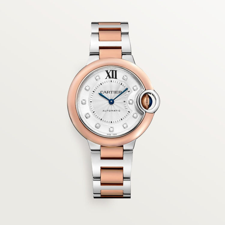 Cartier Ballon Bleu, Stainless Steel and 18k Rose Gold, 33mm Ref# W3BB0021