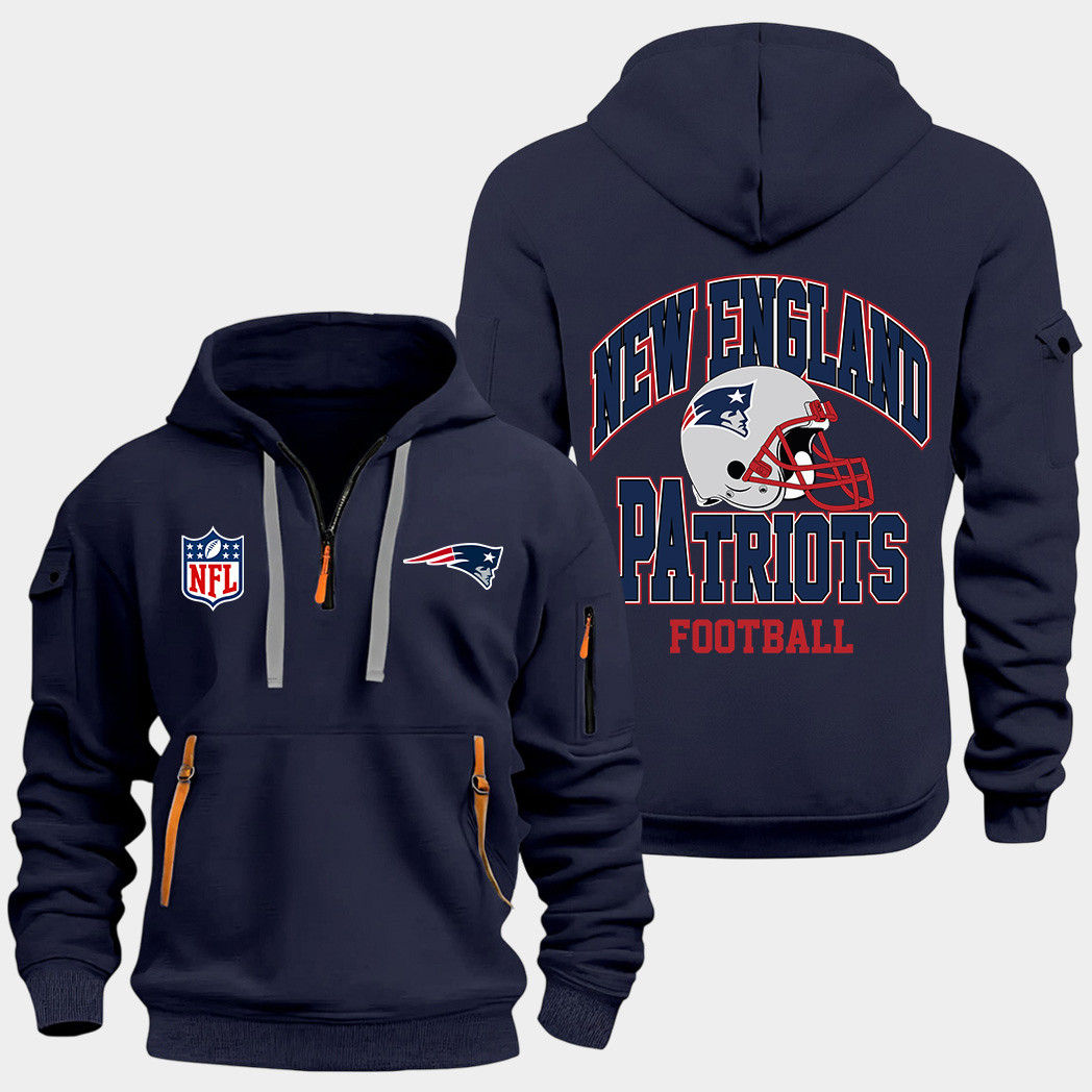 New England Patriots Navy Quarter Zip Hoodie