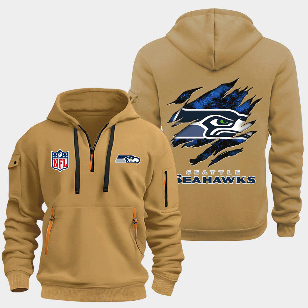 Seattle Seahawks Gold Quarter Zip Hoodie