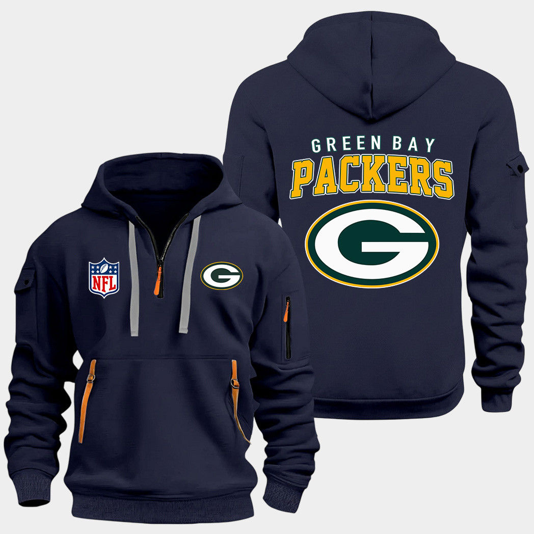 Green Bay Packers Navy Quarter Zip Hoodie