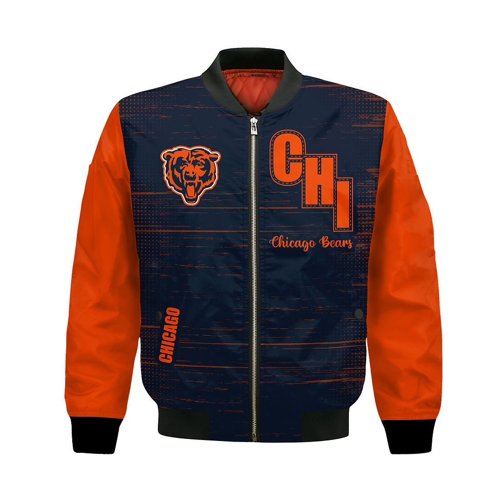 Thumbnail: Chicago Bears Football Team 2024 - 25 Proud Of The Shirt Bomber Jacket