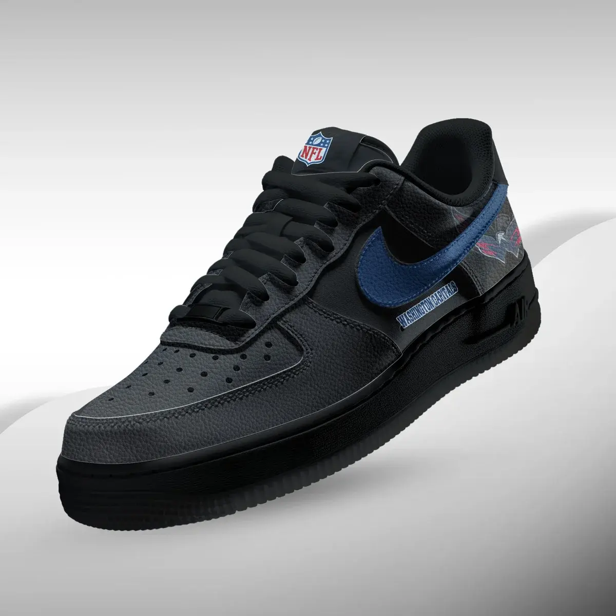 Washington Capitals Premium NHL Teams Black Custom Air Force 1 Sneakers