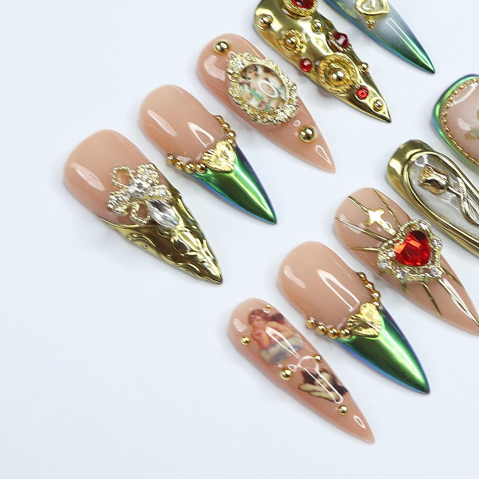 Thumbnail: press on nails, custom press on nails, fake nails, Nails Art