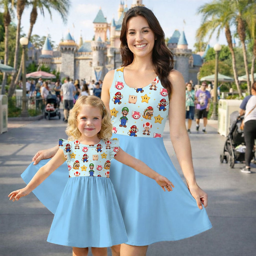 Thumbnail: Super Mario Characters Gaming Outfit, Mama Mini Dress