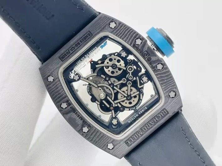 Thumbnail: Richard Mille RM055 Skeleton Blue Dial Black Bezel Black Canvas Strap RMS RMUL2