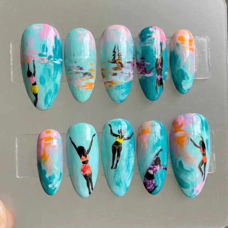 press on nails, custom press on nails, fake nails, Nails Art