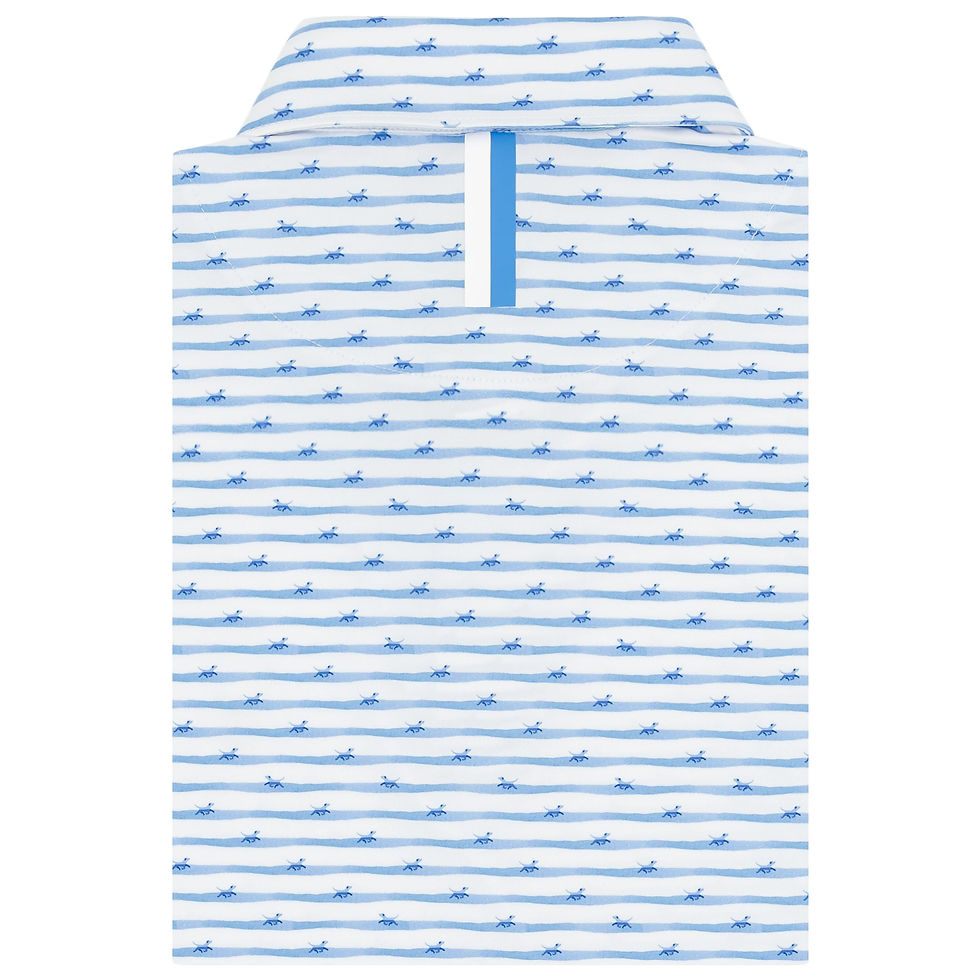 Thumbnail: Rhoback The Doggy Paddle Short Sleeve Performance Polo - White/Caicos Blue