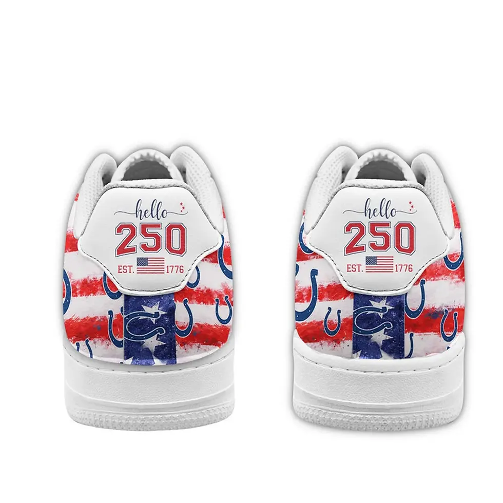 Thumbnail: Indianapolis Colts Premium NFL 250 Years Of America Custom Air Force 1 Sneakers