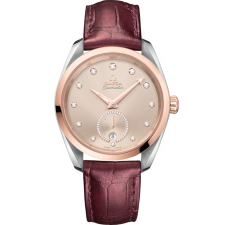 Omega Seamaster Aqua Terra 150M 38 mm, steel ‑ Sedna™ gold on leather strap, Bei