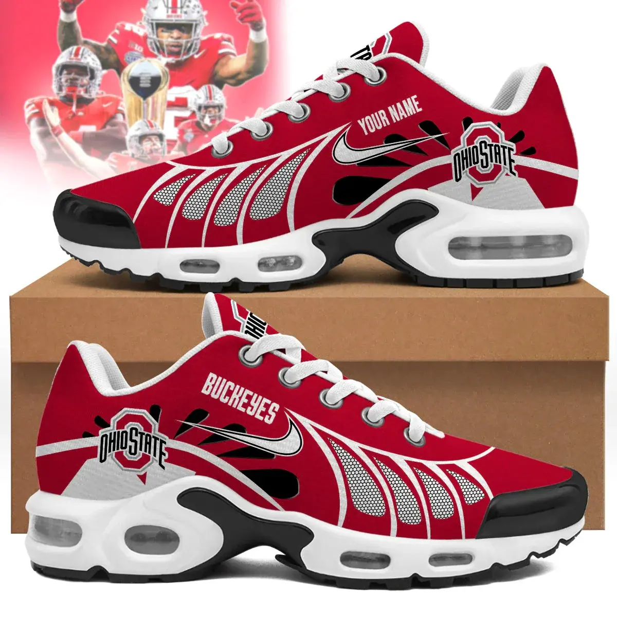 Ohio State Buckeyes Custom Air-Style Sneakers V.7
