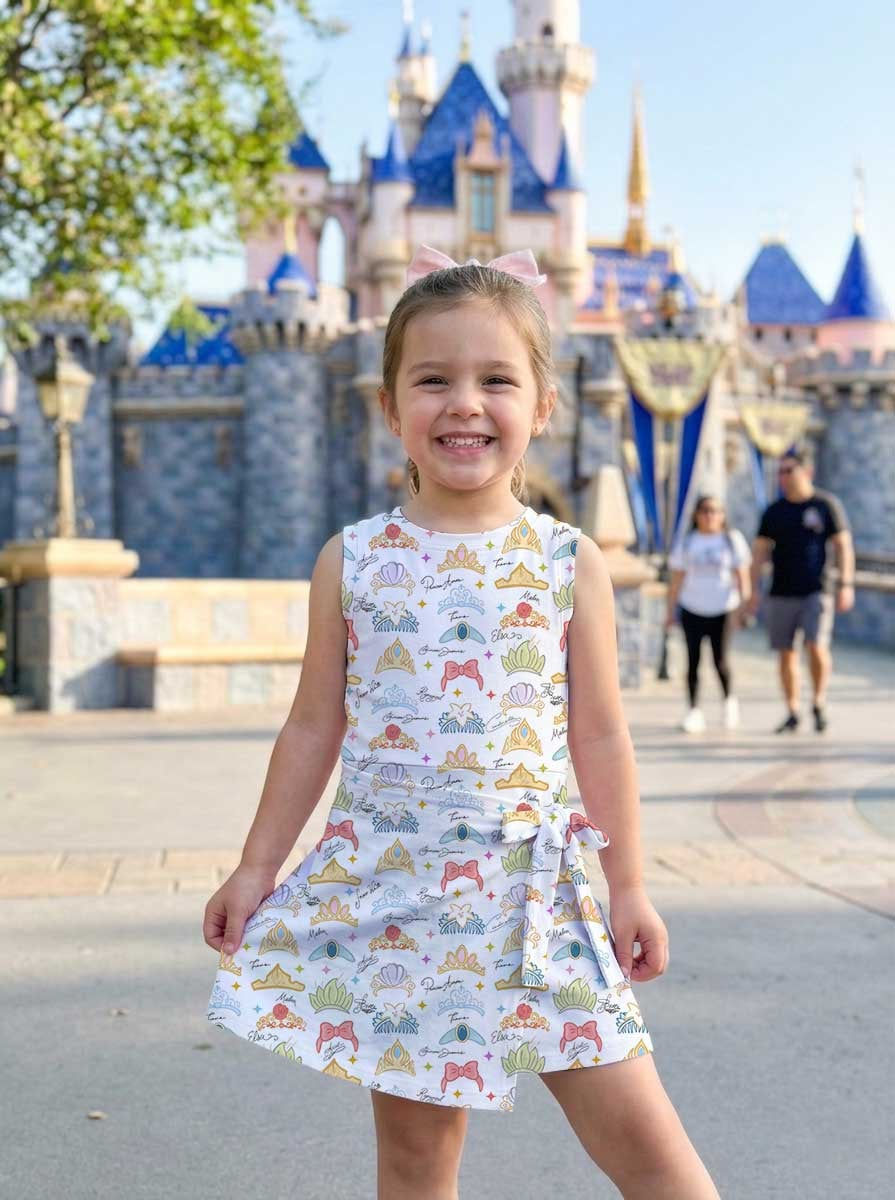 Thumbnail: Girls Princess Crown Outfit, Family Matching Tennis Dress Skirt