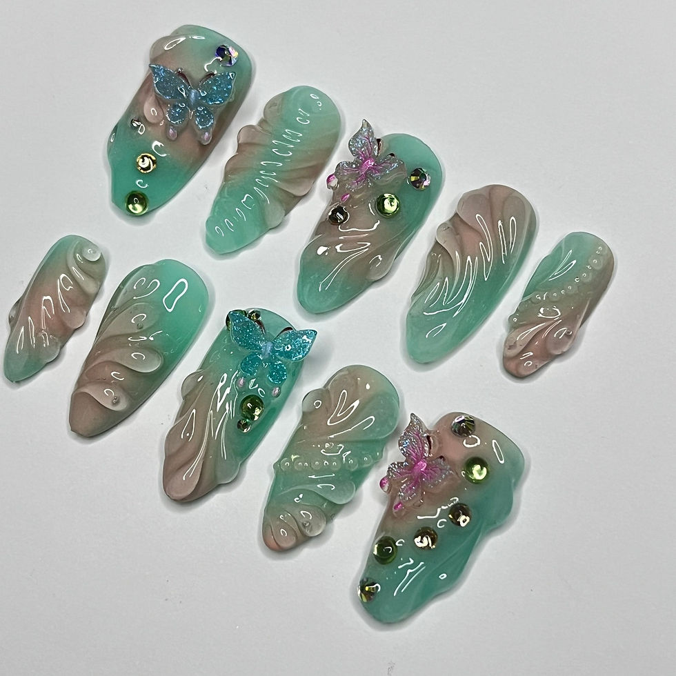 Thumbnail: press on nails, custom press on nails, fake nails, Nails Art