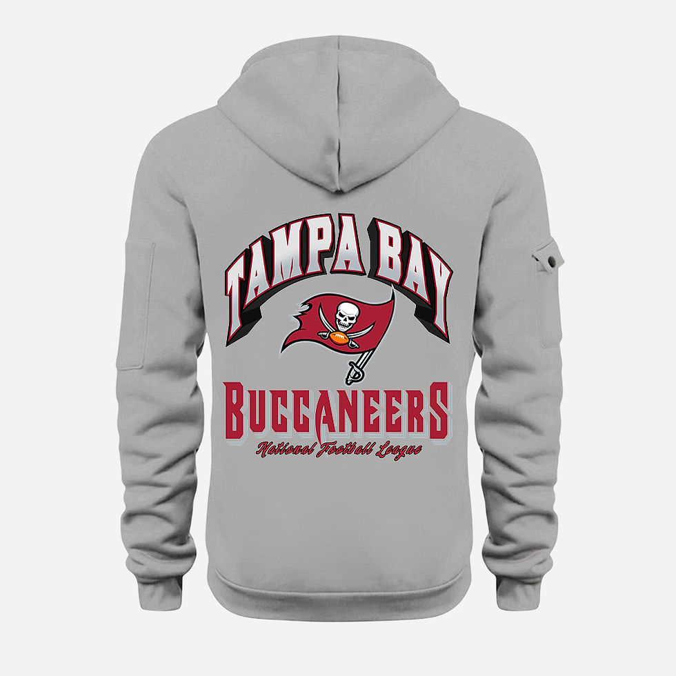 Thumbnail: Tampa Bay Buccaneers Grey Quarter Zip Hoodie