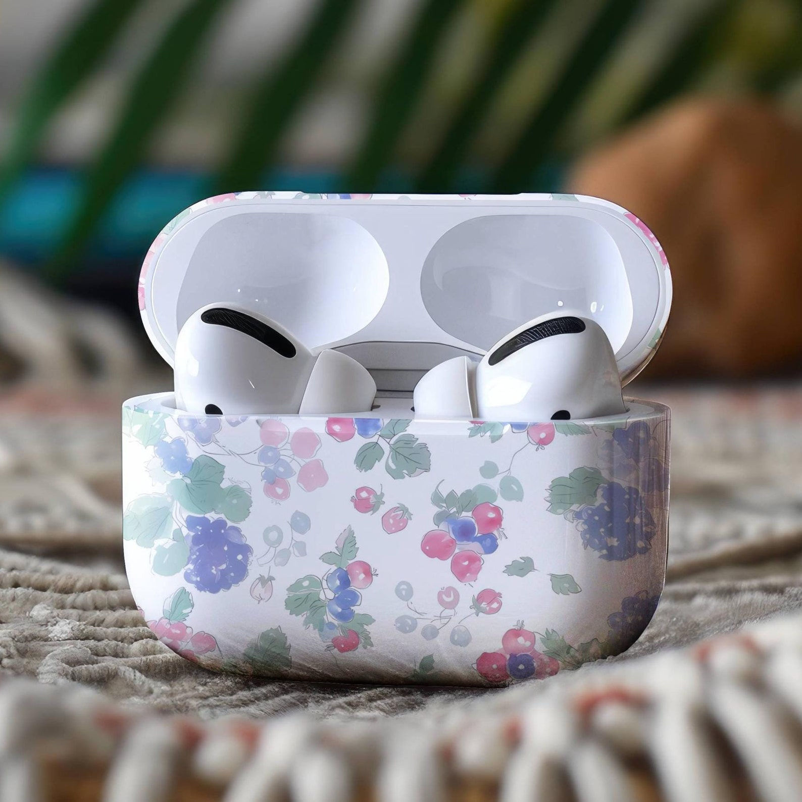 Soft Summer Watercolor Berries AirPod Case, Preppy Spring Aesthetic, Coquette Gi