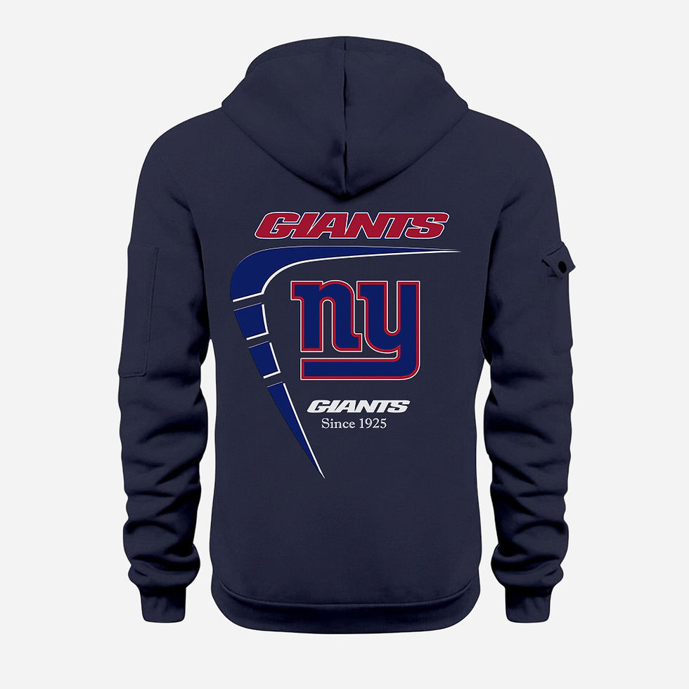 Thumbnail: New York Giants Navy Quarter Zip Hoodie