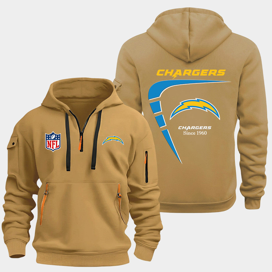 Los Angeles Chargers Gold Quarter Zip Hoodie