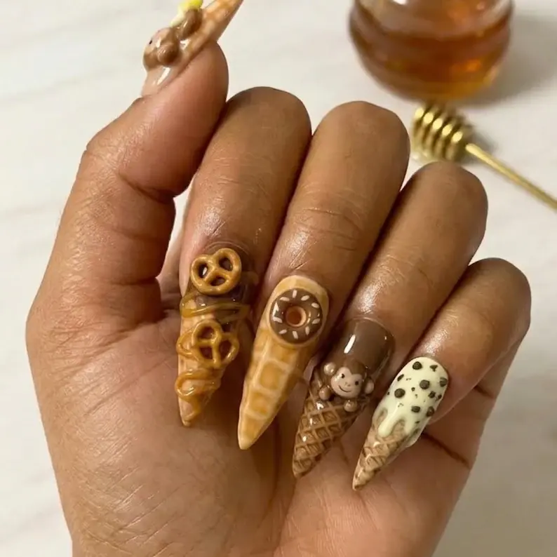 Thumbnail: press on nails, custom press on nails, fake nails, Nails Art