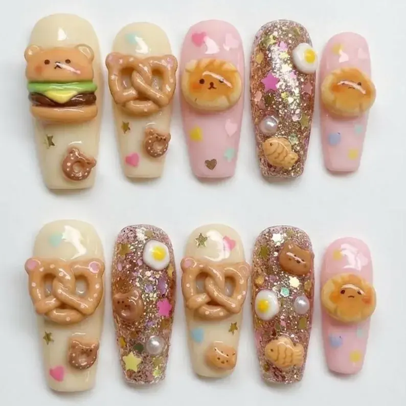 press on nails, custom press on nails, fake nails, Nails Art