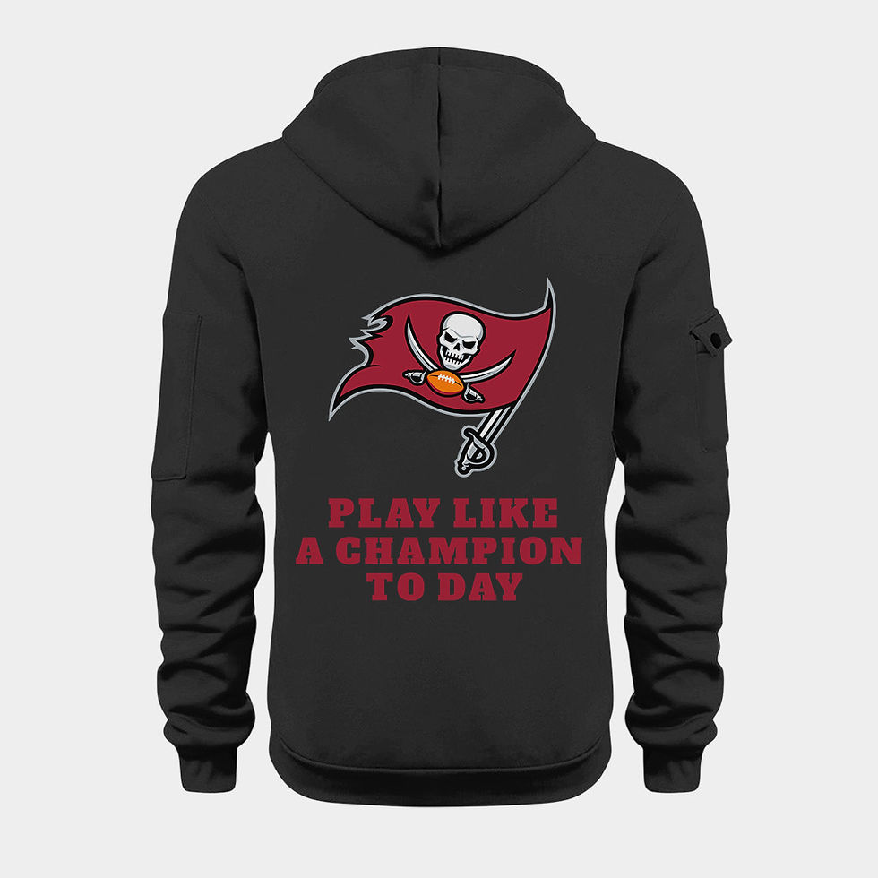 Thumbnail: Tampa Bay Buccaneers Black Quarter Zip Hoodie