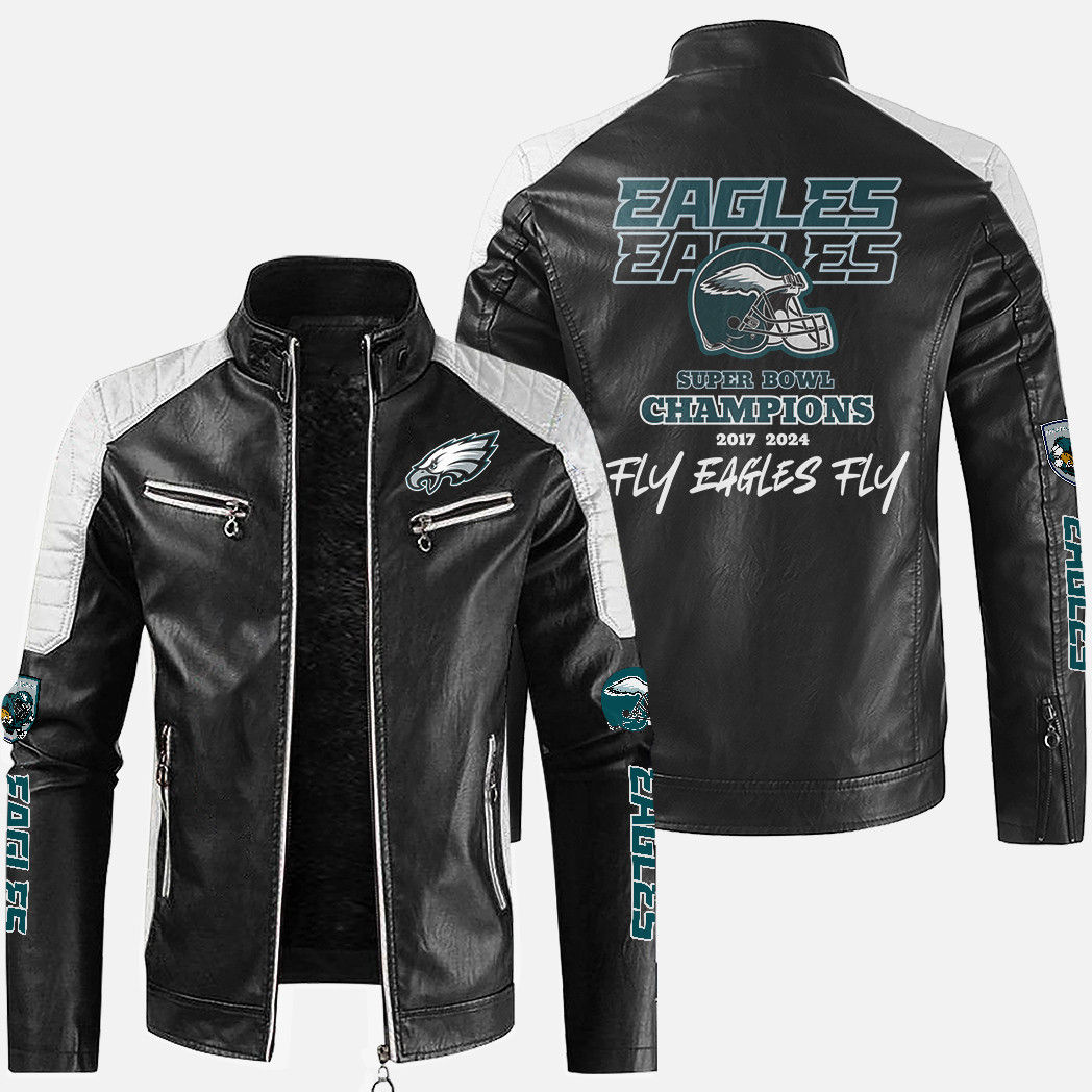 Philadelphia Eagles 2024-2025 Super Bowl LIX Champions Time To Win Motorcycle Le