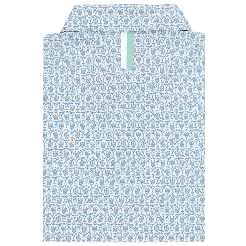 Thumbnail: Rhoback The Sugar Skull Short Sleeve Performance Polo - White/Maritime Blue