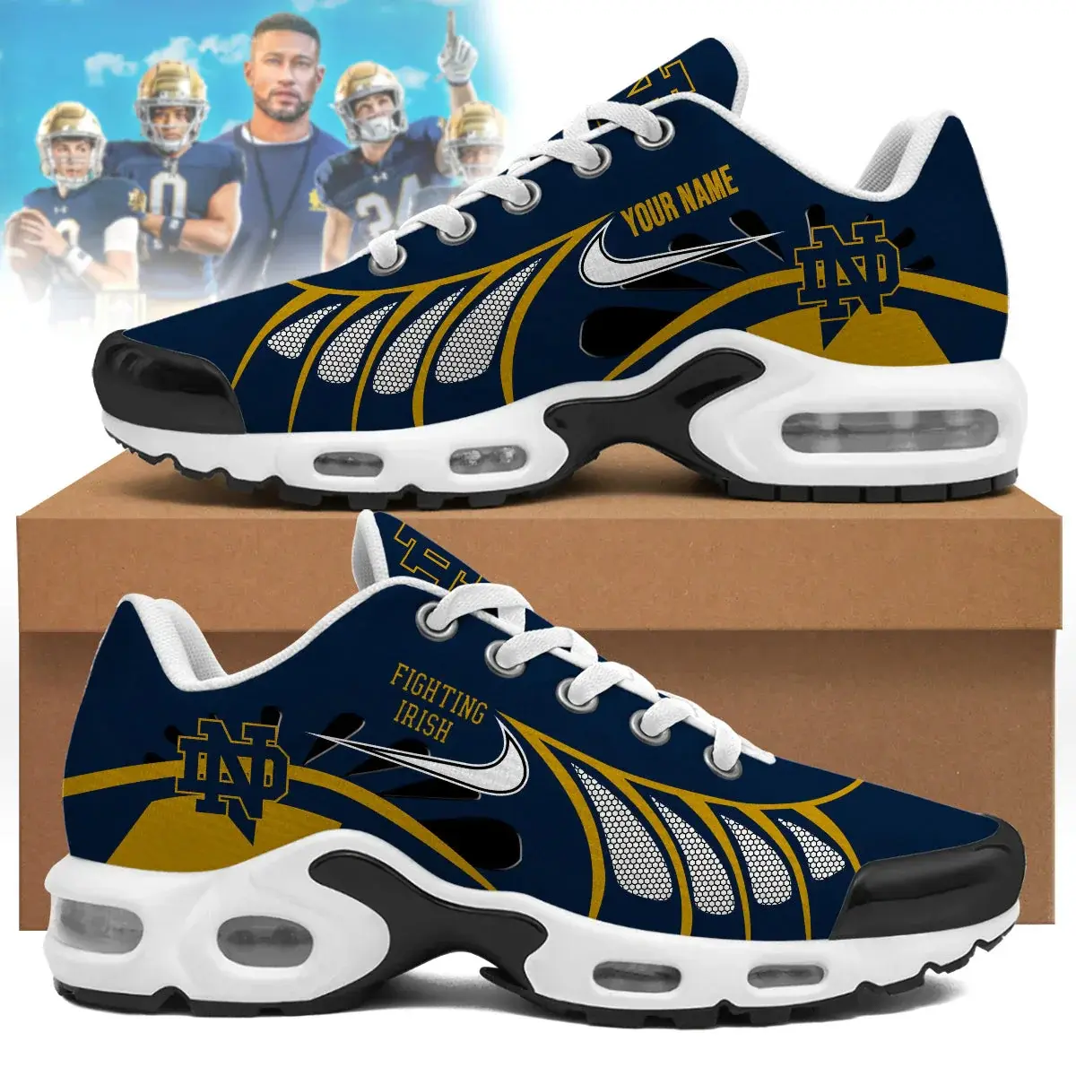 Notre Dame Fighting Irish Custom Air-Style Sneakers V.6