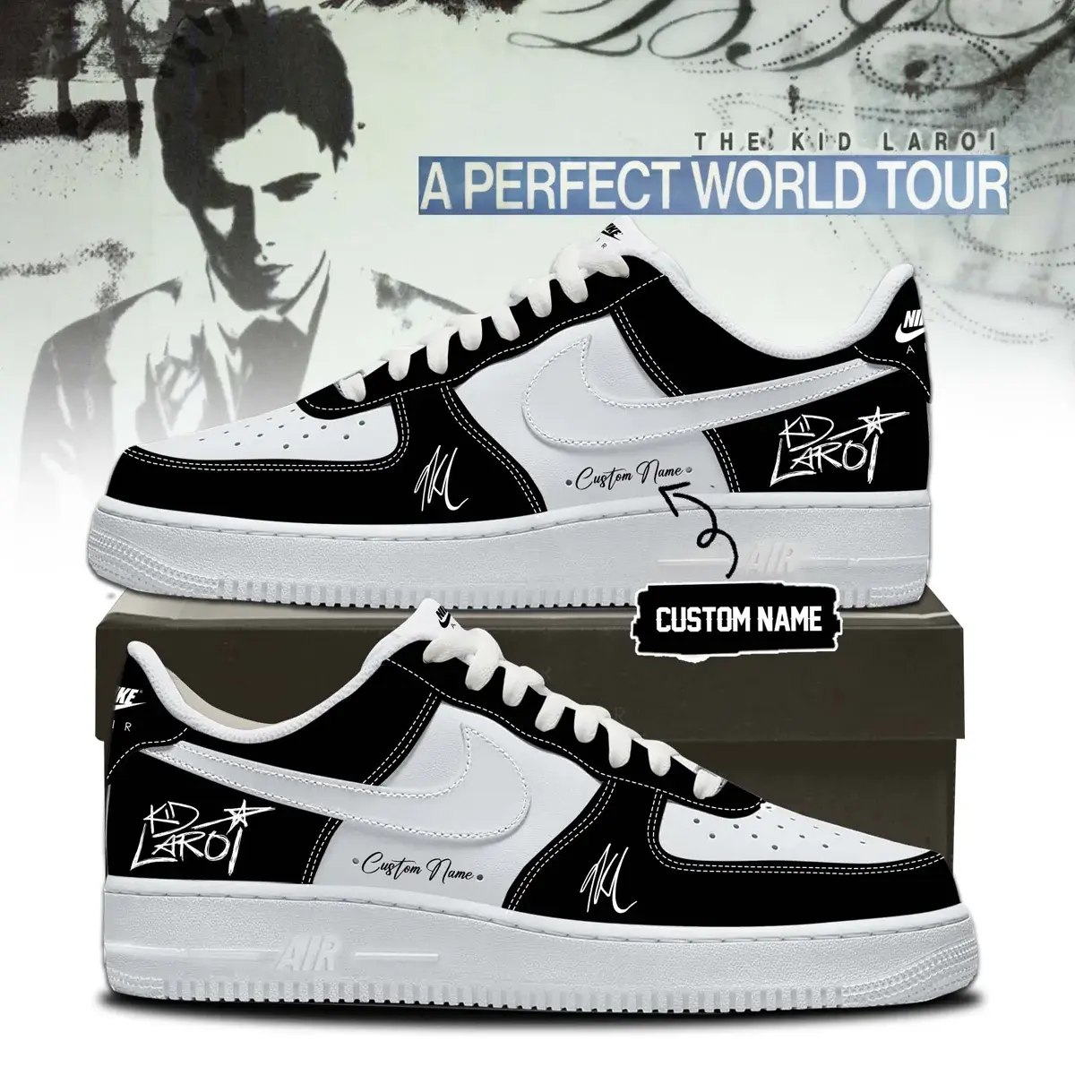 A Perfect World Tour' New Merch Custom Air Force 1 - Air Jordan 1 Shoes Sneaker