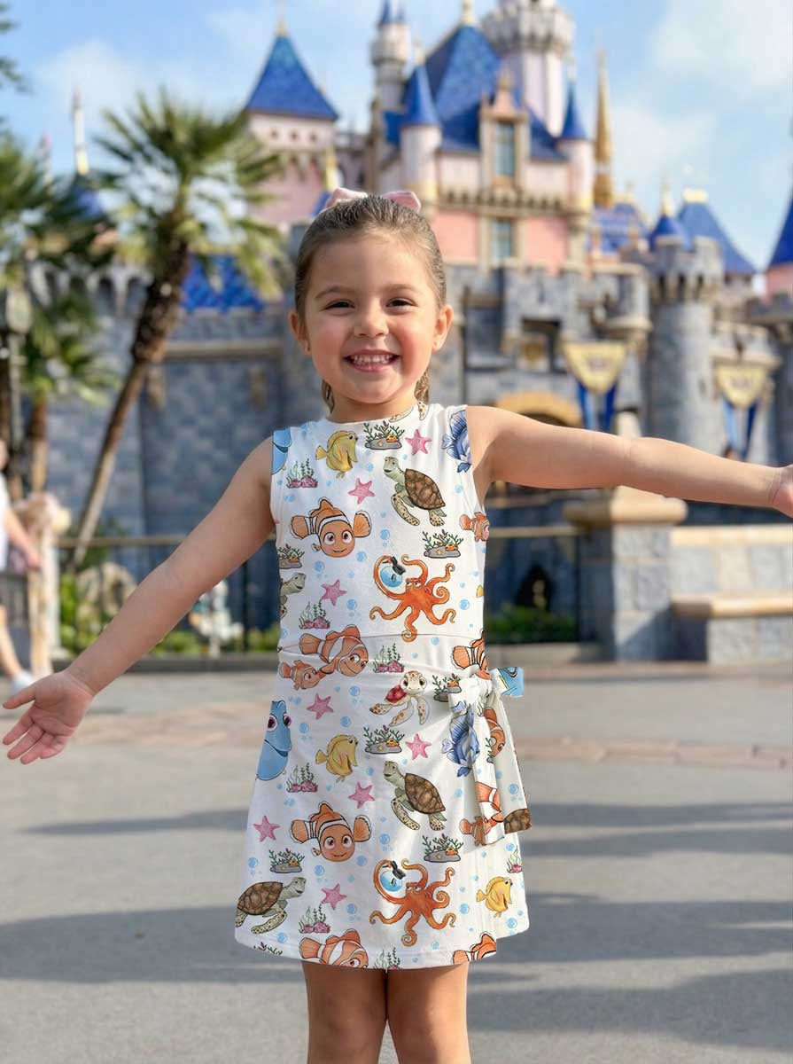 Thumbnail: Girls Finding Nemo Character Outfit, Family Matching Tennis Dress Skirt