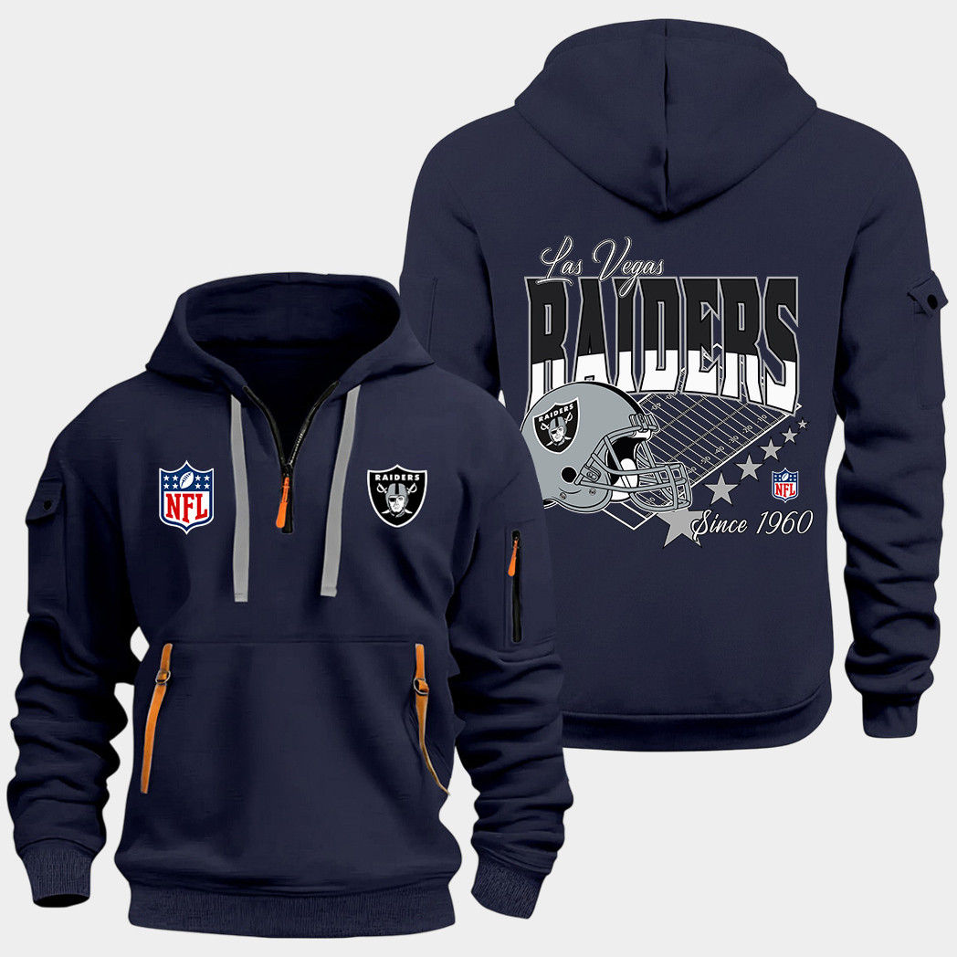 Las Vegas Raiders Navy Quarter Zip Hoodie