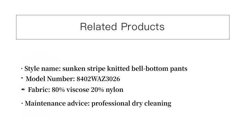 Thumbnail: Knitted Bootcut Trousers, Glutinous Rice Trousers, Pit Striped Casual Trousers