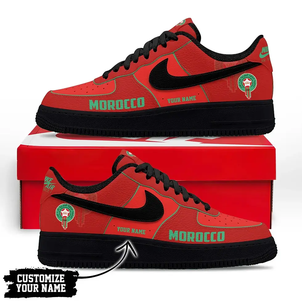Thumbnail: Morocco Premium WC26 Soccer Fan Custom Air Force 1 - Air Jordan 1 Shoes Sneaker