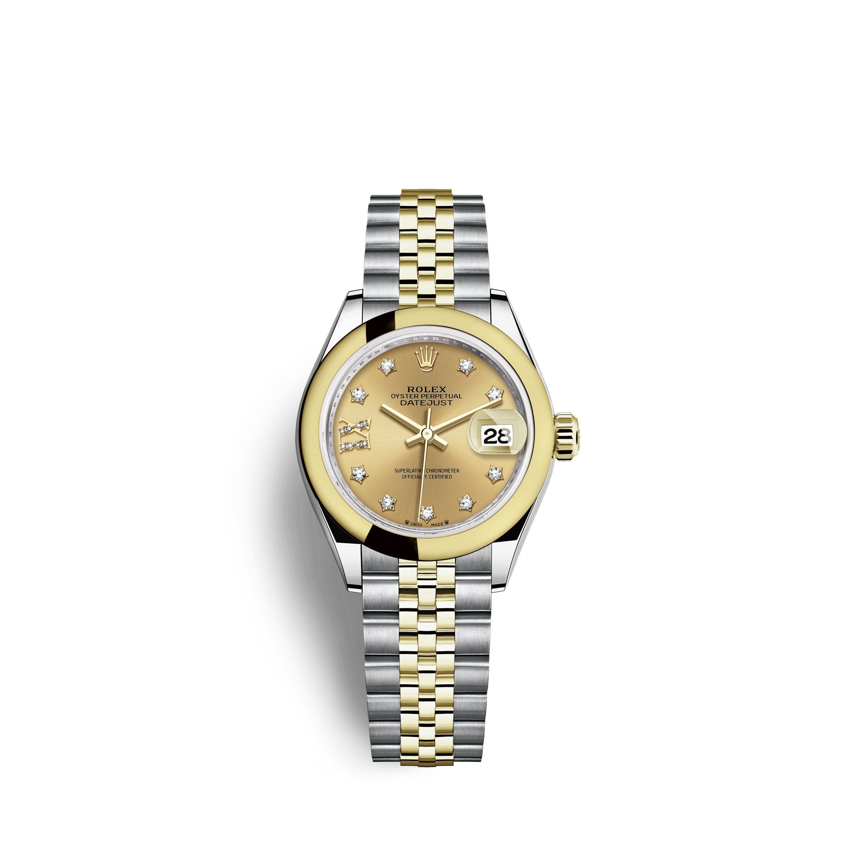 Rolex Lady-Datejust 28, Oystersteel and 18k Yellow Gold Ref# 279163-0022
