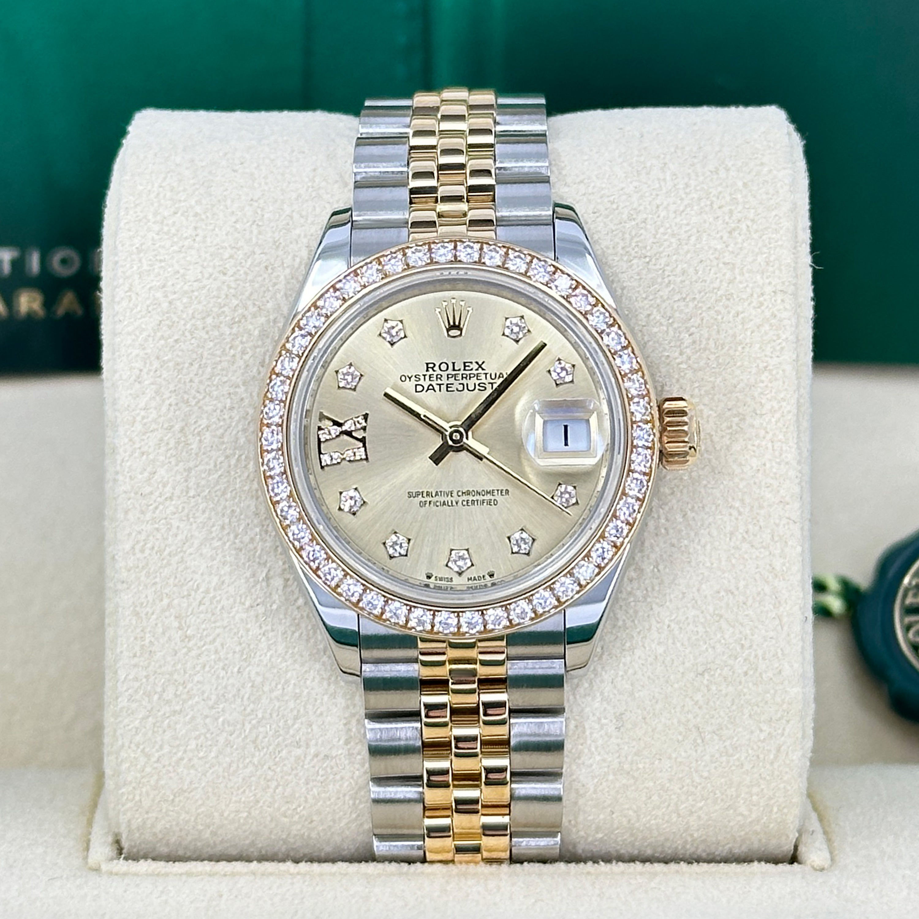 Rolex Lady-Datejust 28, Oystersteel and 18k Yellow Gold Ref# 279383RBR-0021