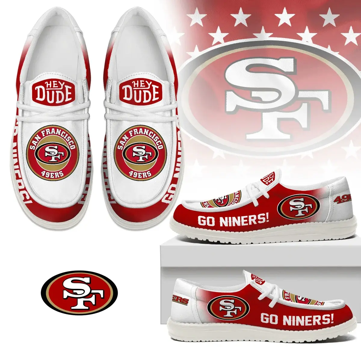 San Francisco 49ers Custom Air-Style Sneakers V.11