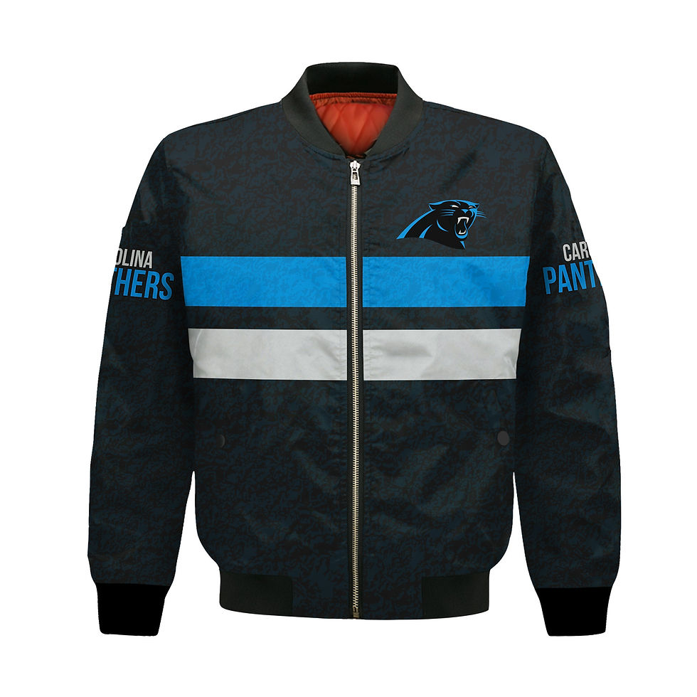 Thumbnail: Carolina Panthers Football Team 2024 -25 Super Durable Bomber Jacket