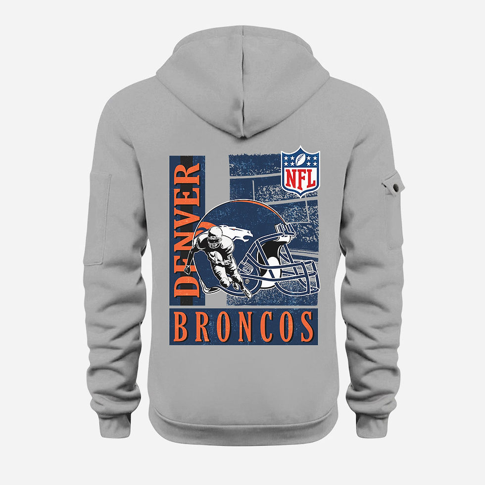 Thumbnail: Denver Broncos Grey Quarter Zip Hoodie