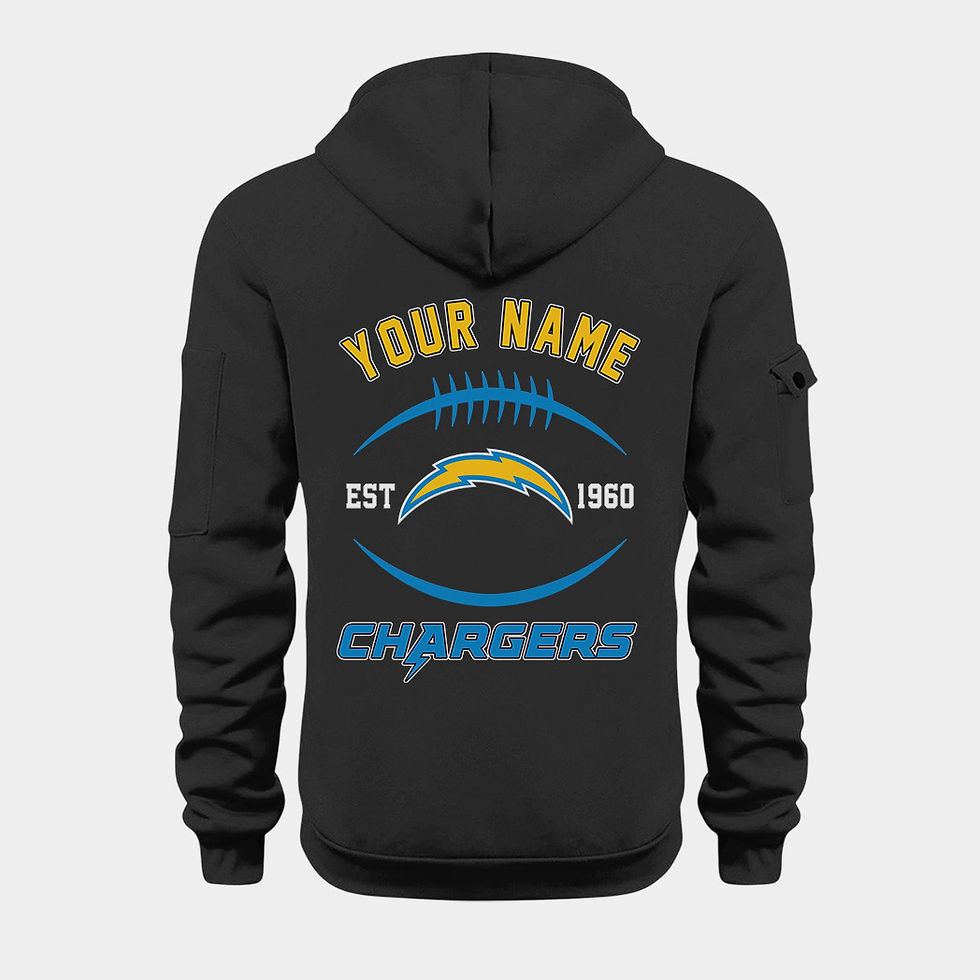 Thumbnail: Los Angeles Chargers Black Quarter Zip Hoodie