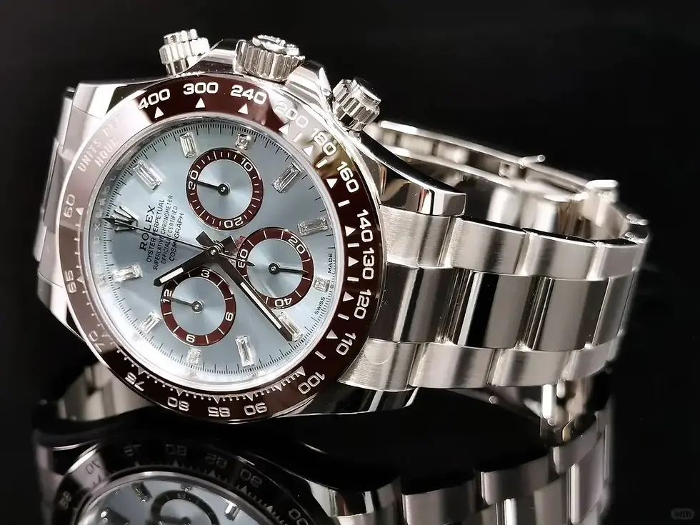 Thumbnail: Rolex Cosmograph Daytona Platinum Ice with Chestnut Brown Ceramic Bezel