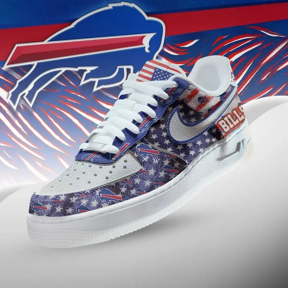 Thumbnail: Buffalo Bills Premium NFL 250 Years Of America Custom Air Force 1 Sneakers