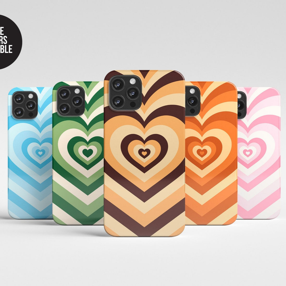 Hearts Phone Case Cover | Abstract Hard Shell Protective Snap Tough Case for iPh