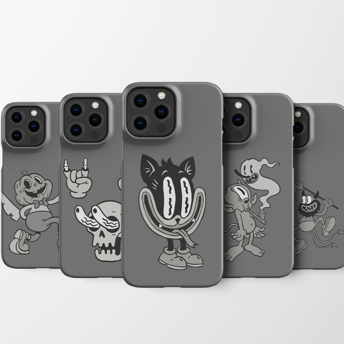 Vintage Ghost Phone Case Cover | Halloween Abstract Hard Shell Protective Snap T