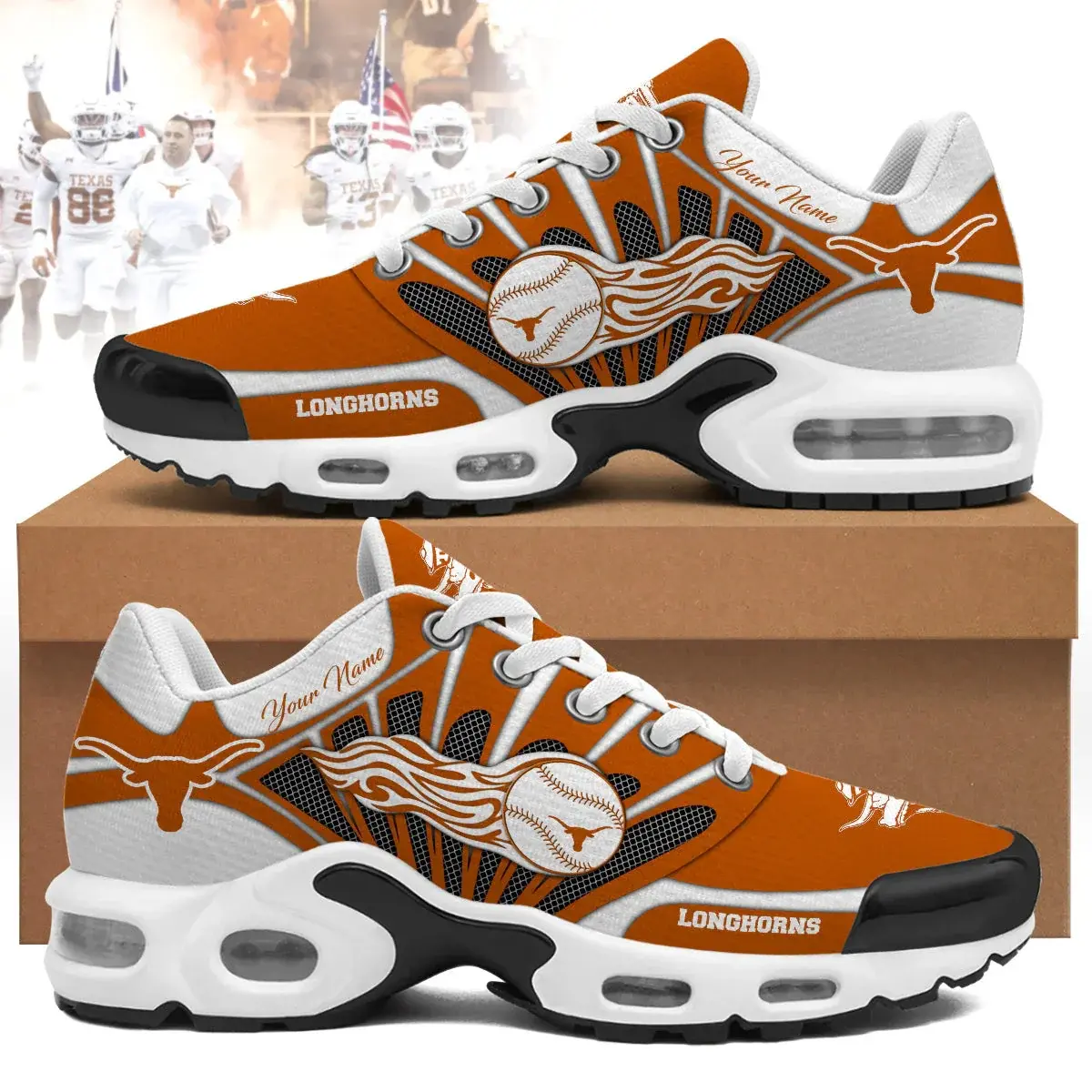 Texas Longhorns Custom Air-Style Sneakers V.9