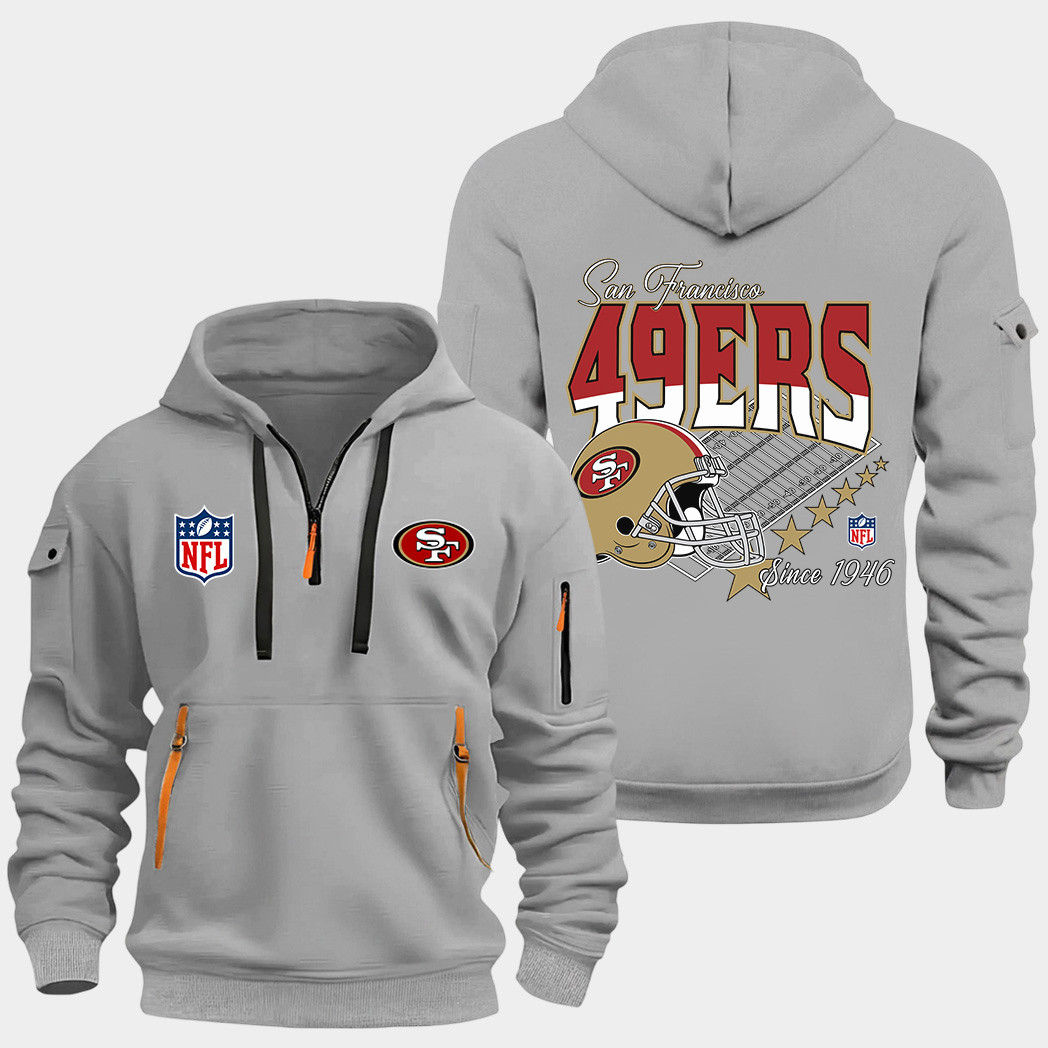 San Francisco 49ers Grey Quarter Zip Hoodie