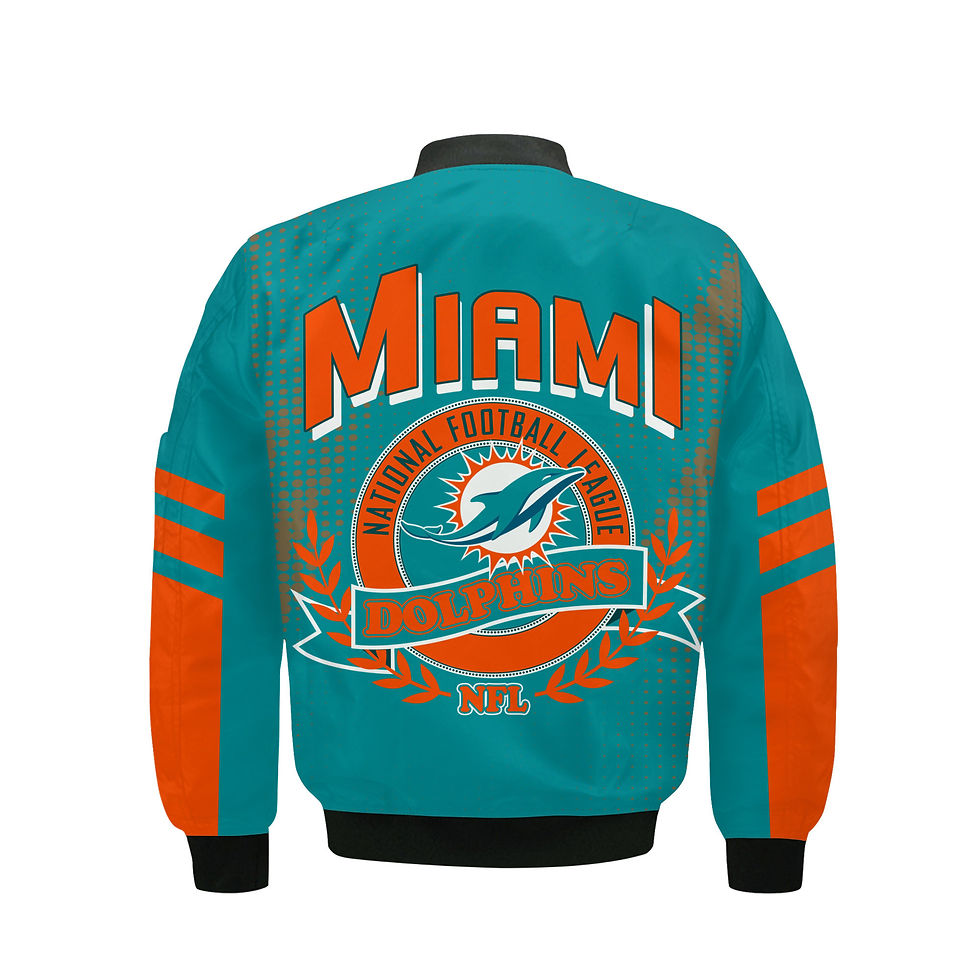 Thumbnail: Miami Dolphins Football Team 2024 - 25 The Light Of The Star Bomber Jacket