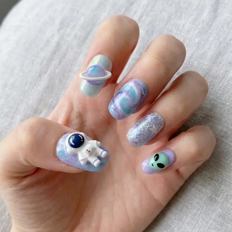 Thumbnail: press on nails, custom press on nails, fake nails, Nails Art