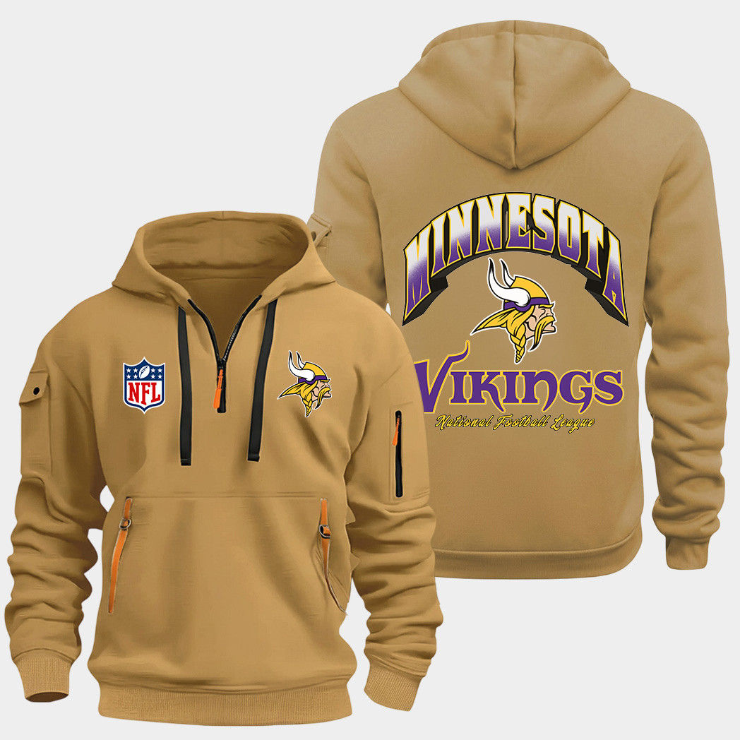Minnesota Vikings Gold Quarter Zip Hoodie