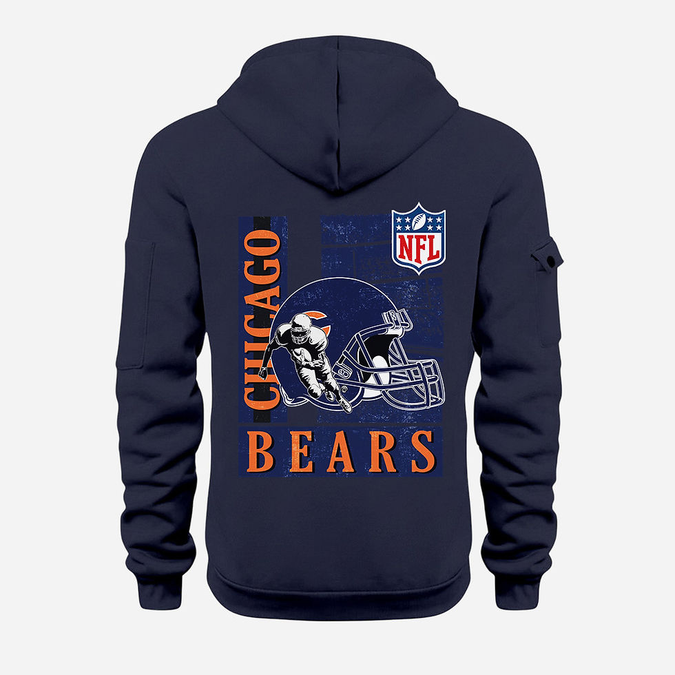 Thumbnail: Chicago Bears Navy Quarter Zip Hoodie
