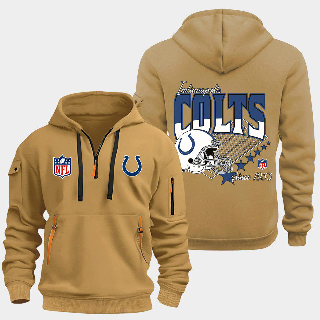 Indianapolis Colts Gold Quarter Zip Hoodie